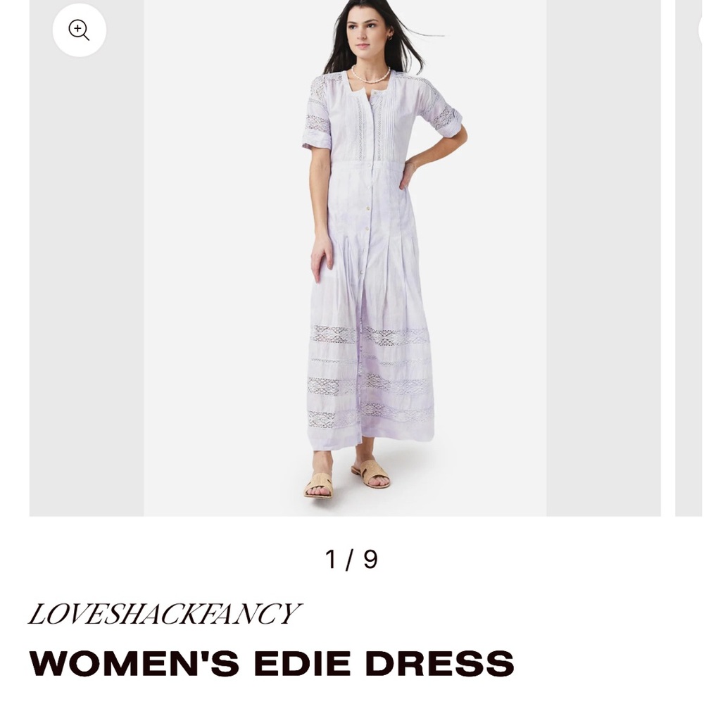 LoveShackFancy Light Purple Long Sleeve Dress
